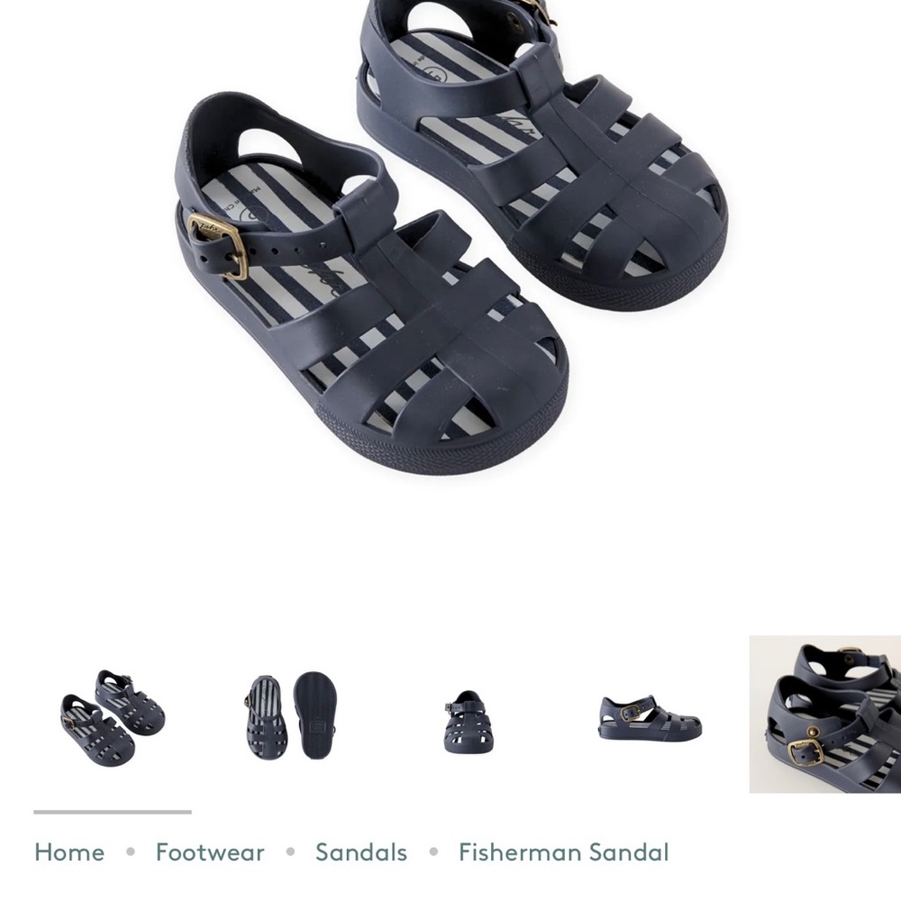 Kids Navy Fisherman Sandals
